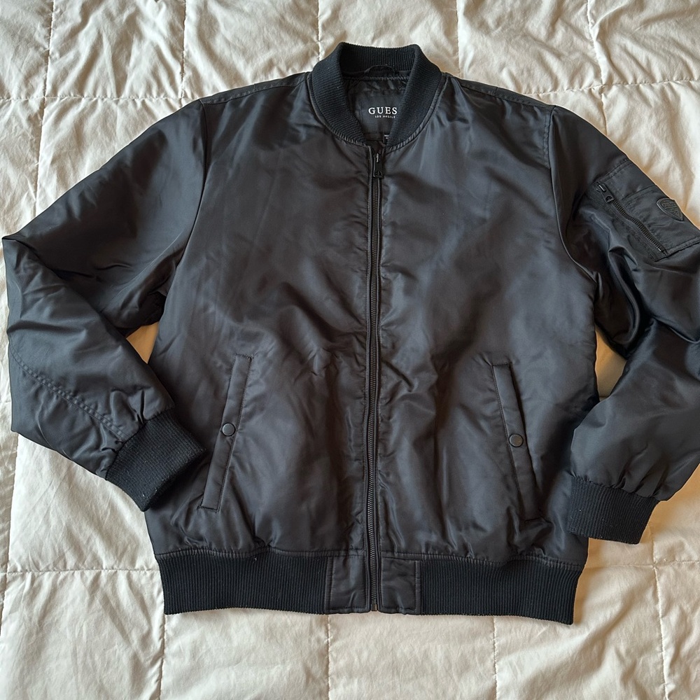 Men’s Black Guess bomber jacket